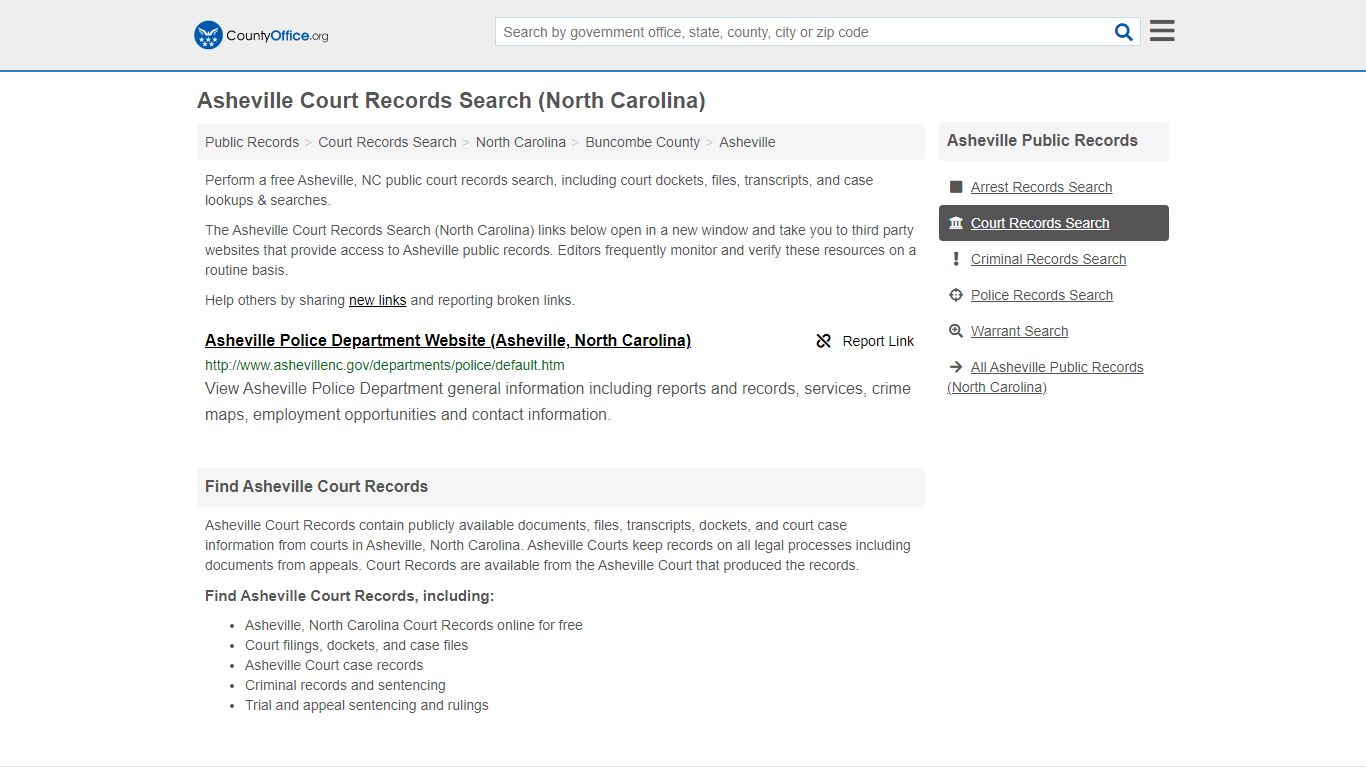 Court Records Search - Asheville, NC (Adoptions, Criminal, Child ...